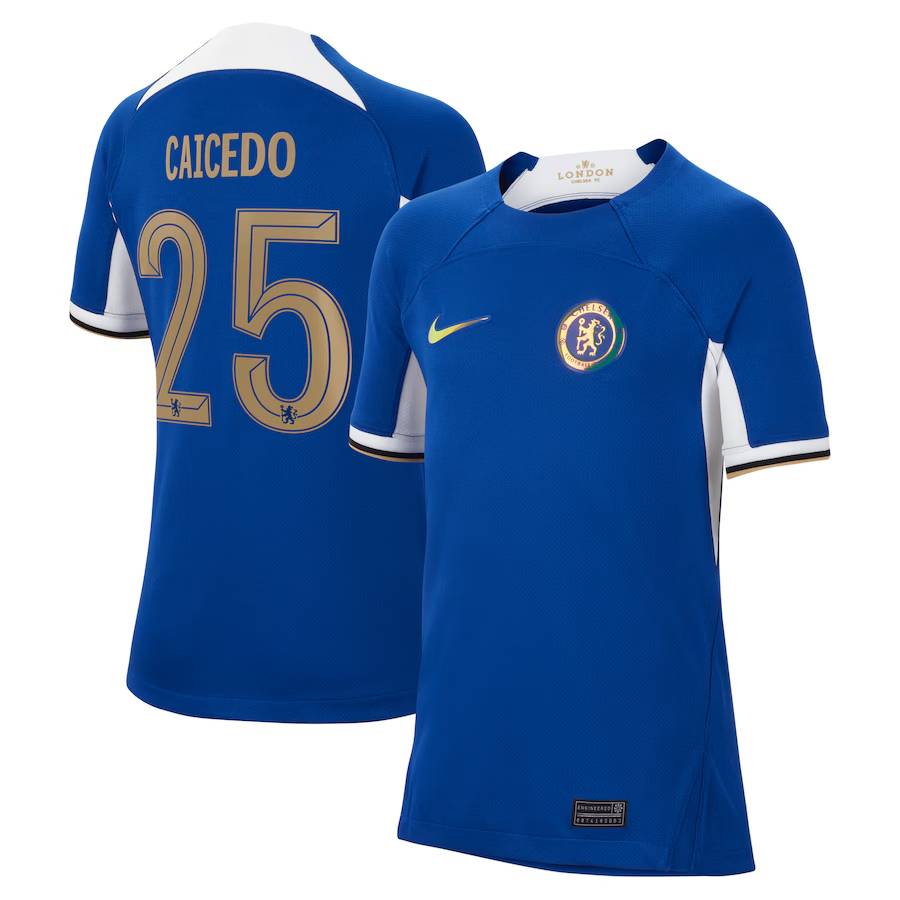 Chelsea chelsea cup nike heimstadiontrikot 2023-24 – kinder – mit caicedo 25-aufdruck Trikot - Exklusive Chelsea Fußballbekleidung
