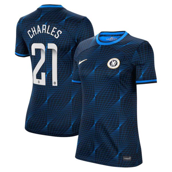 Chelsea chelsea wsl nike auswärtsstadiontrikot 2023-24 – damen mit charles 21-aufdruck Trikot - Exklusive Chelsea Fußballbekleidung