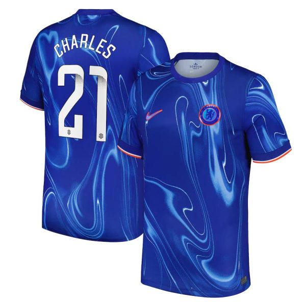 Chelsea chelsea wsl nike heimstadiontrikot 2024-25 mit charles 21-aufdruck Trikot - Exklusive Chelsea Fußballbekleidung